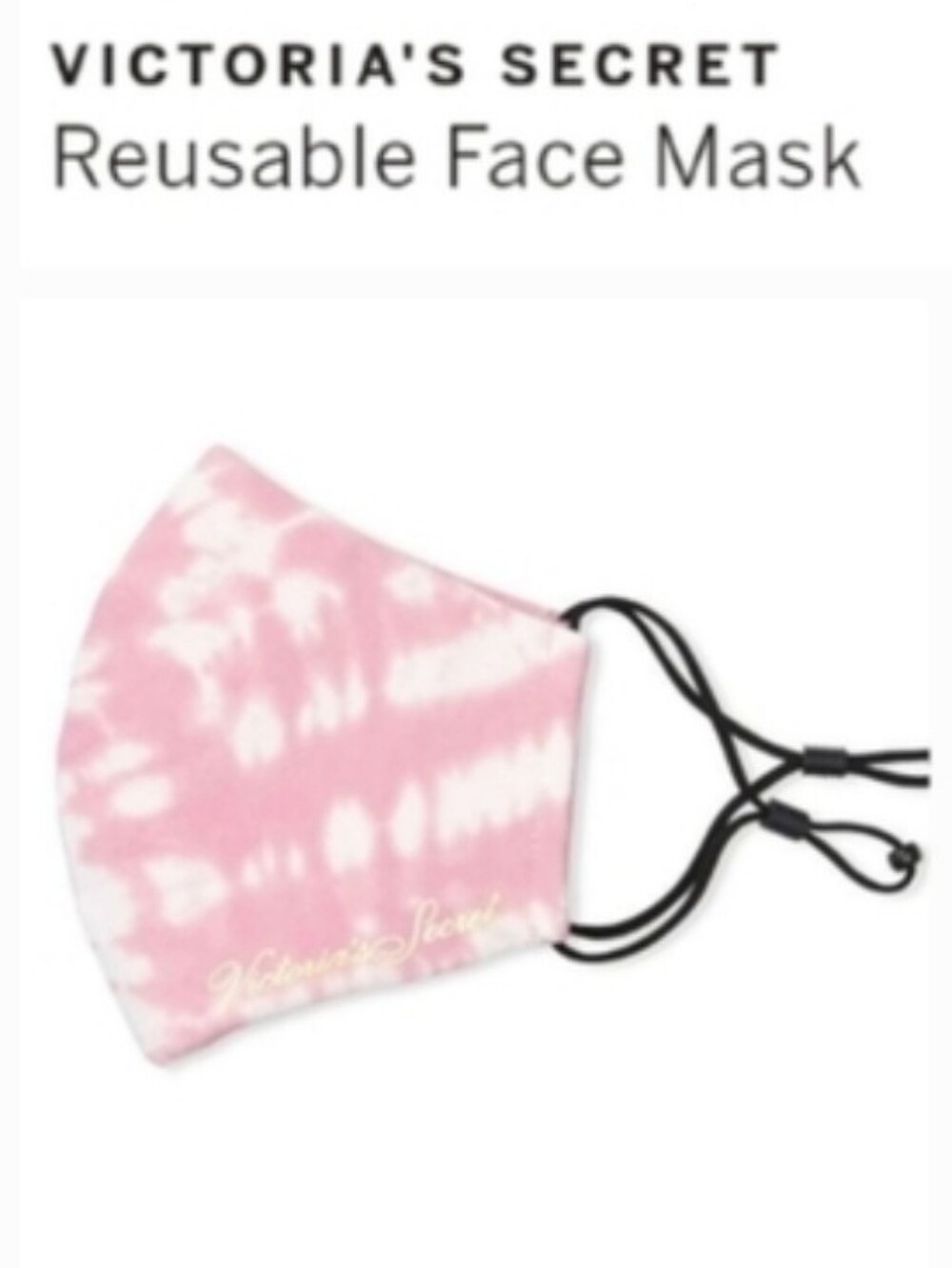 Victoria's secret cloth reusable face mask PINK tie dye WASHABLE